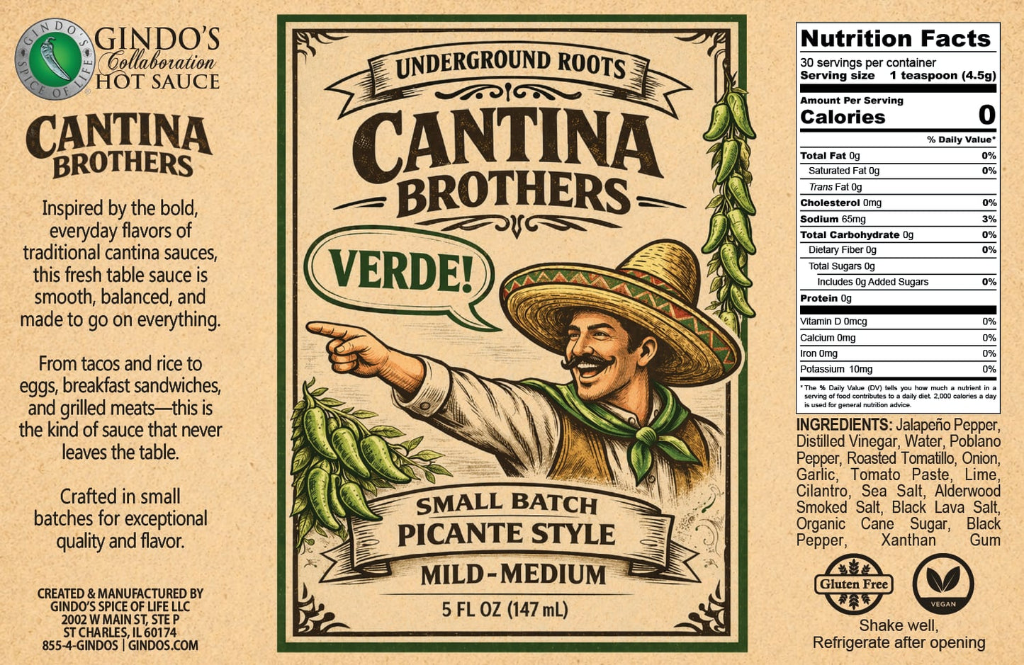 Cantina Brothers Verde! Hot Sauce