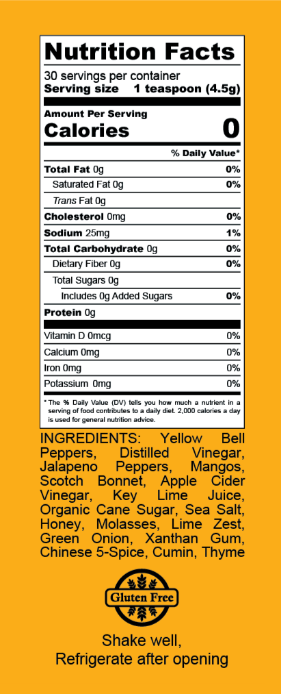 Tiki Torch'd Key Lime-Mango Hot Sauce