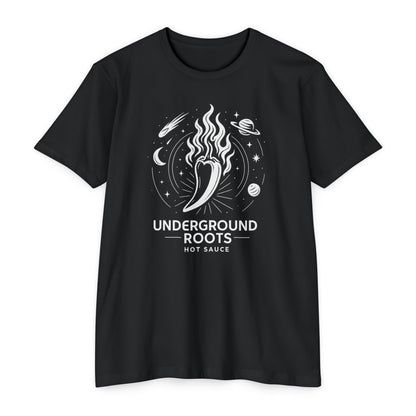 Underground Roots Hot Sauce Space Theme Unisex T-shirt