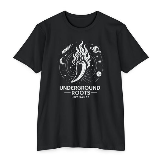 Underground Roots Hot Sauce Space Theme Unisex T-shirt