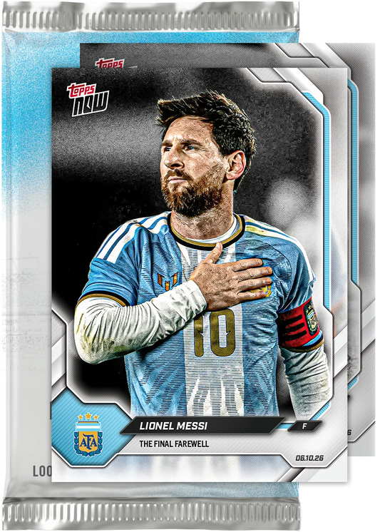 2026 Topps NOW Lionel Messi Argentina Farewell Set – 1 Sealed Pack (2 Cards) – PREORDER