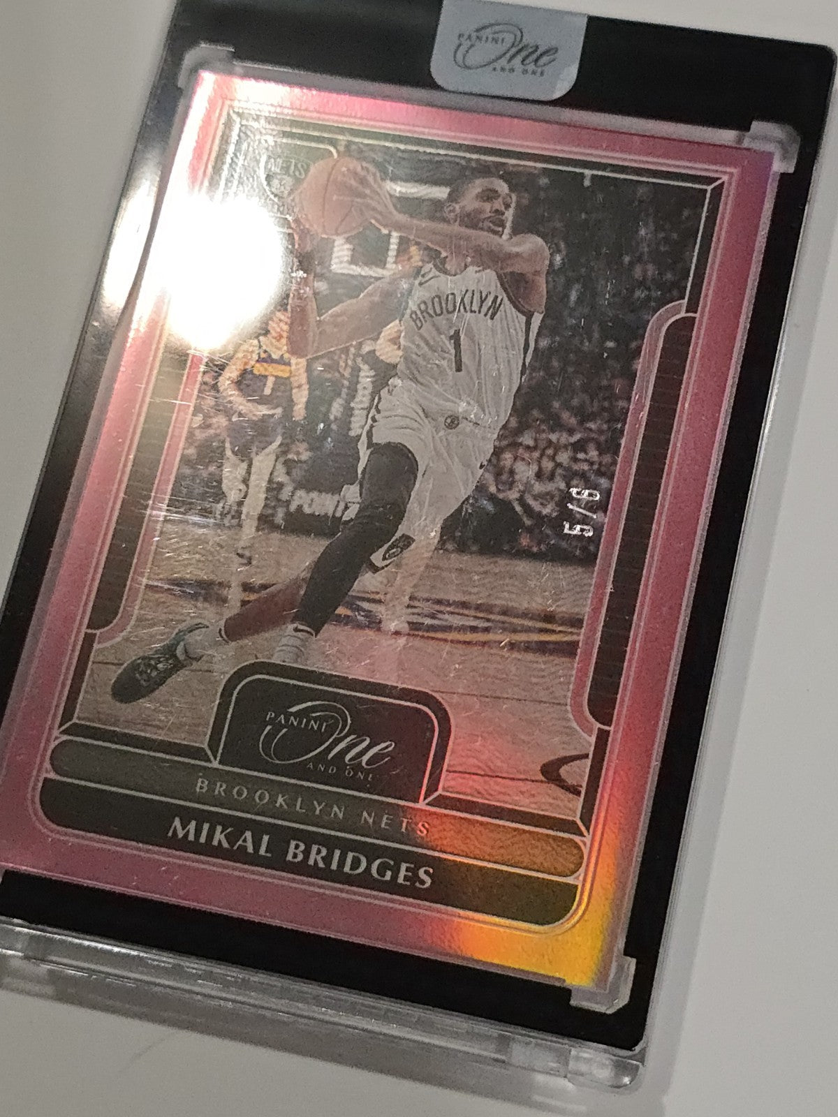 2022-23 Panini One and One Mikal Bridges #9 FOTL Pink – 3/6.