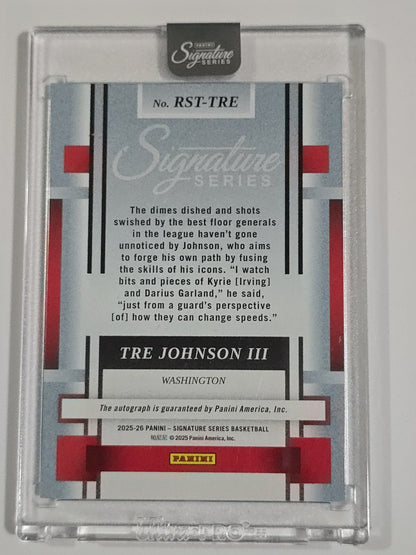 2025-26 Signature Series Tre Johnson III RC Auto 12/25 JERSEY NUMBER MATCH