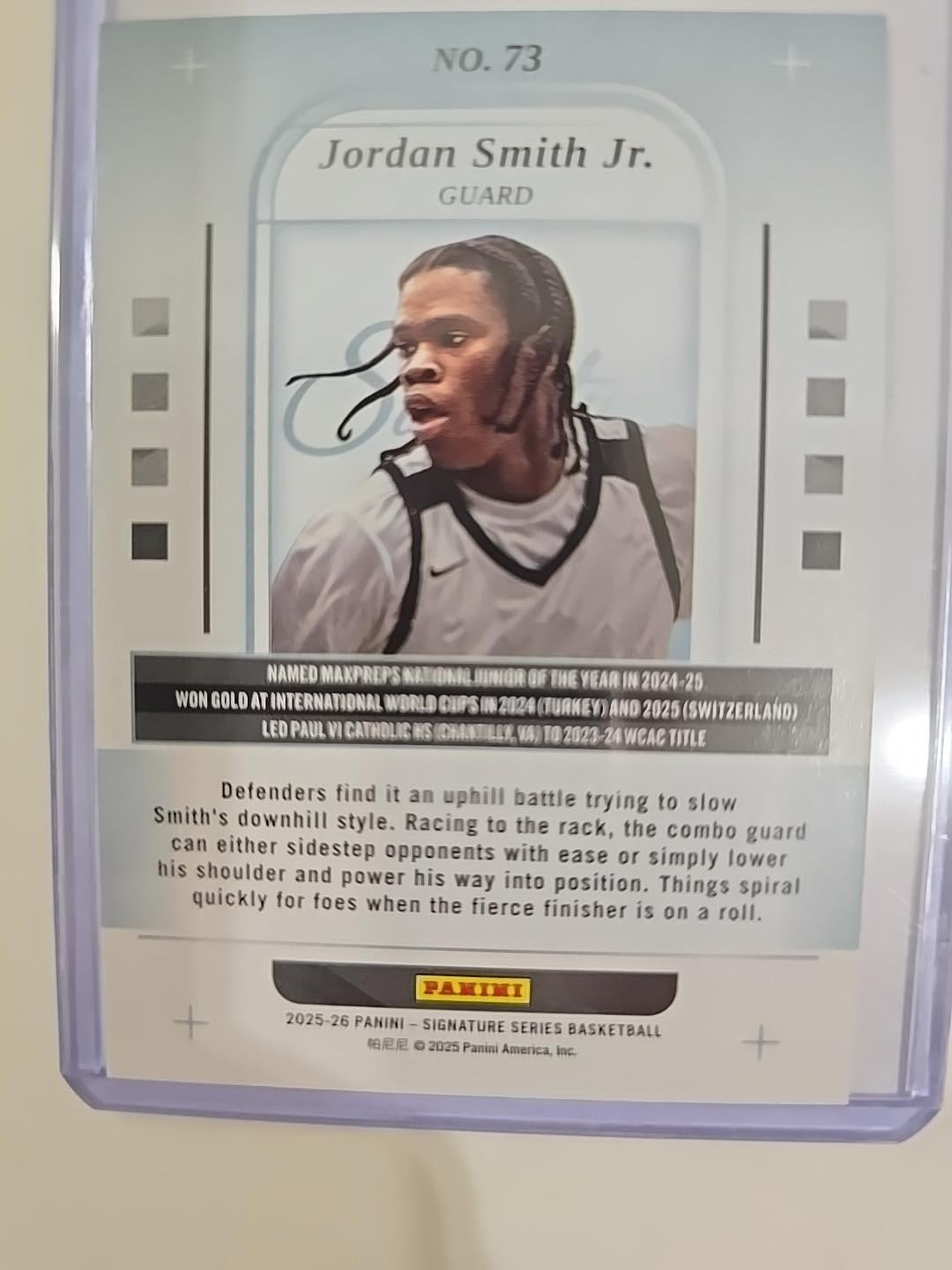 2025-26 Panini Signature Series Jordan Smith Jr. Plaid /15 #73 15/15 SSP