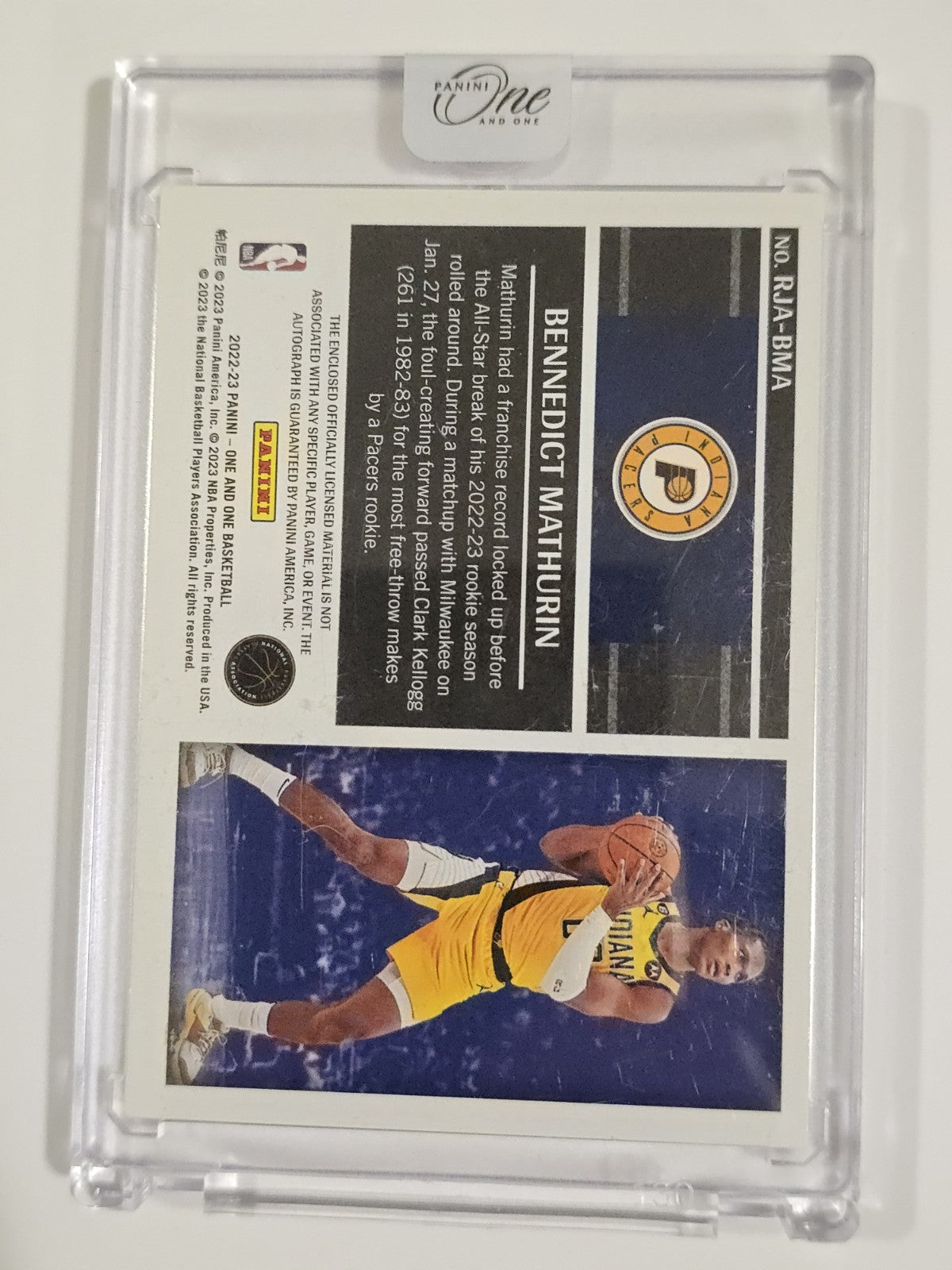 2022-23 Panini One and One FOTL Bennedict Mathurin RC RPA Patch Auto /15