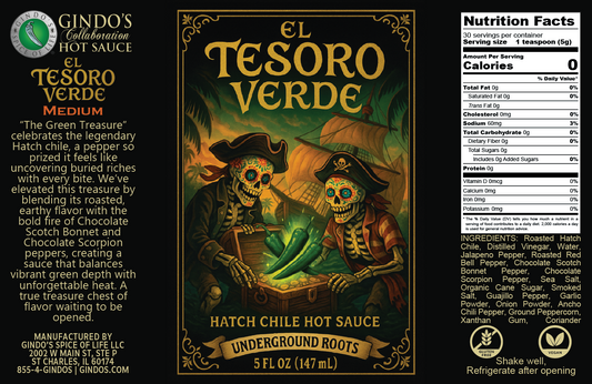 ** PRE-ORDER ** El Tesoro Verde Hatch Chile Hot Sauce