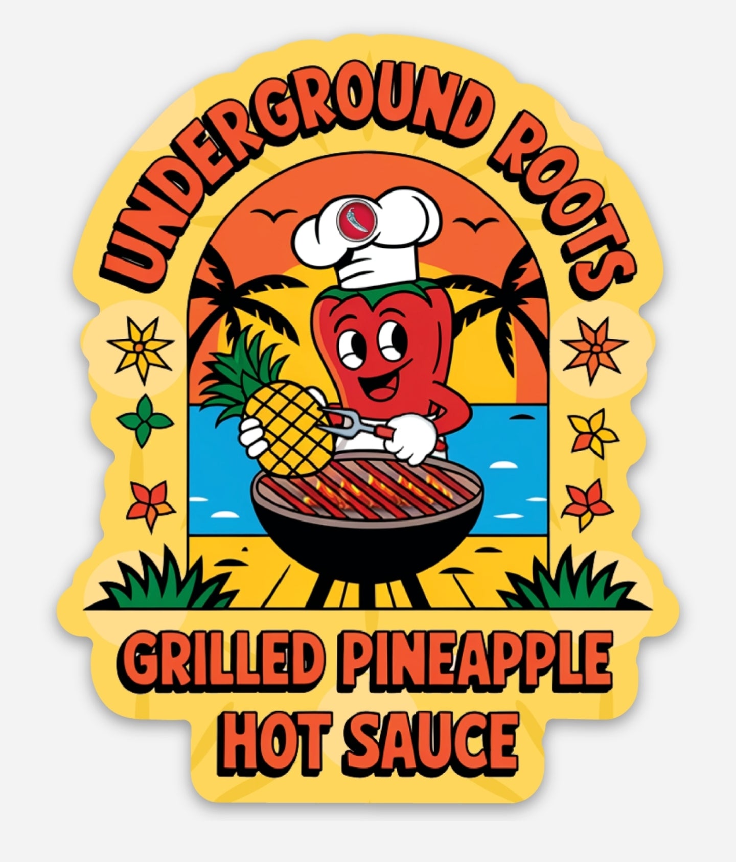 Grilled Pineapple Hot Sauce Magnet