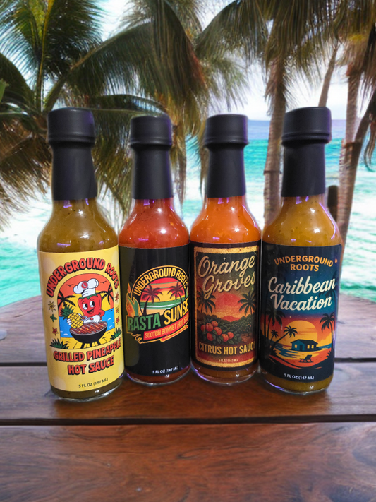 "Taste of the Tropics" Seasonal Hot Sauce Variety Pack [4-PACK]