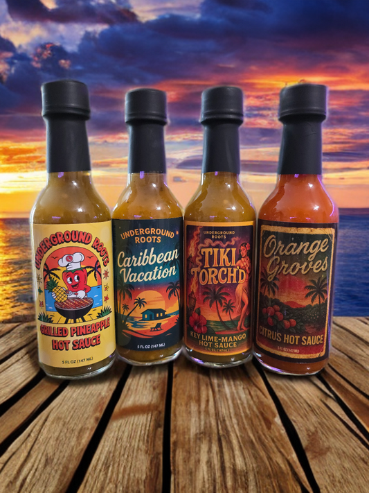 "Taste of the Tropics" Seasonal Hot Sauce Variety Pack [4-PACK]