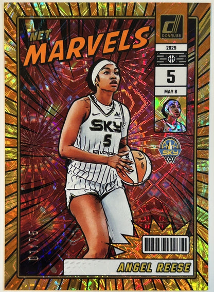 2025 Panini Donruss WNBA - Net Marvels Angel Reese #20 Orange Fireworks /75