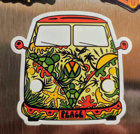 VW Bus Turtle Rasta Magnet