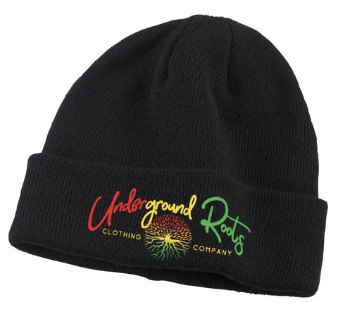 Rasta Roots Logo Beanie cuffed