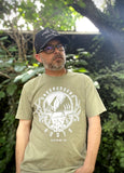 ** ONLY SIZE S LEFT ** Campfire T-Shirt (Unisex, Olive Green)