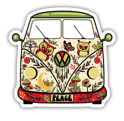 VW Bus Owl Remix Rasta Magnet