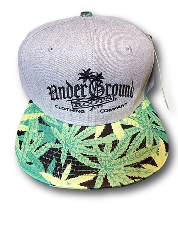 OG Logo Hat Cannabis Leaf Gray (Flat Bill/Snapback)