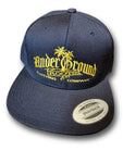 OG Logo Flat-bill Snapback Hat - Gold Stitching
