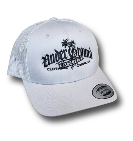 OG Logo Trucker Hat Curved Bill - Silver