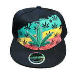 Rasta Cannabis Leaf Snapback Hat